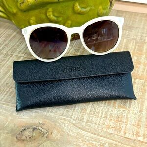 Guess White Sunglasses with case (NWOT)
